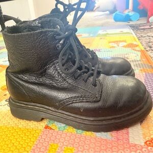 Dr. Martens Kids Black Leather Boots